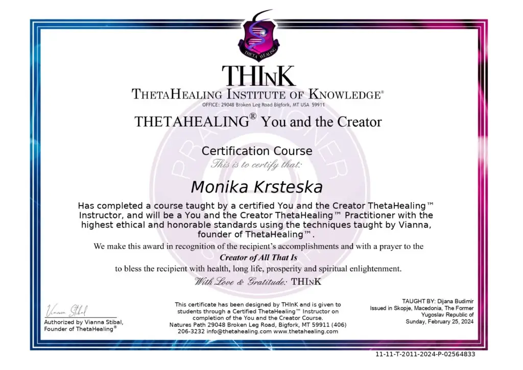You and the Creator ThetaHealing